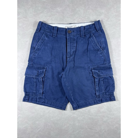 Y2K Abercrombie And Fitch Cargo Shorts Size 28 Blue Vintage Pockets - Picture 1 of 7